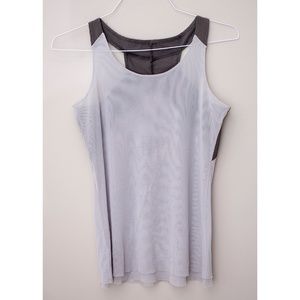 Oiselle Farrow tank, gray/light lavender, size 6